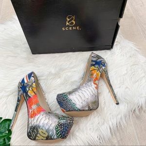 Scene Oriza Printed Platform High Heel Pump 3370